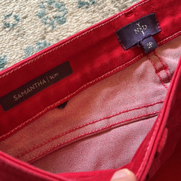NYDJ Red Samantha Slim Jeans Size 2P - Picture 4 of 15